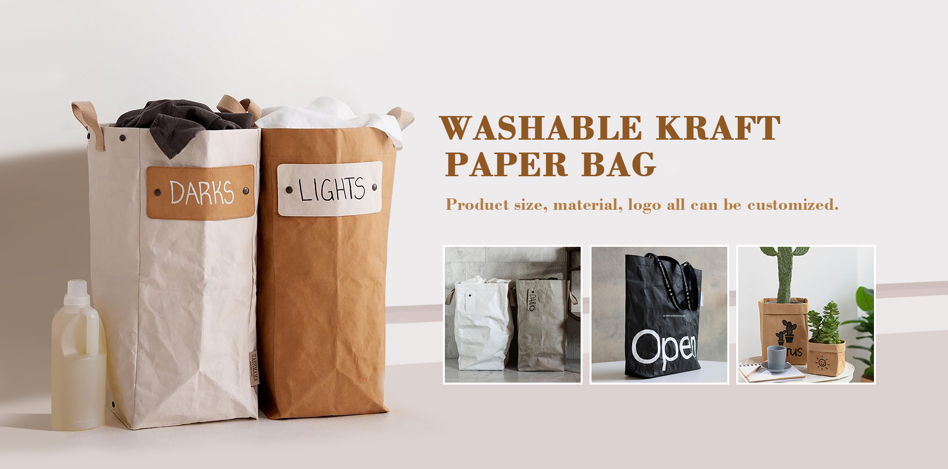 Pengilang Beg Penyimpanan Kertas Kraft Boleh Basuh China